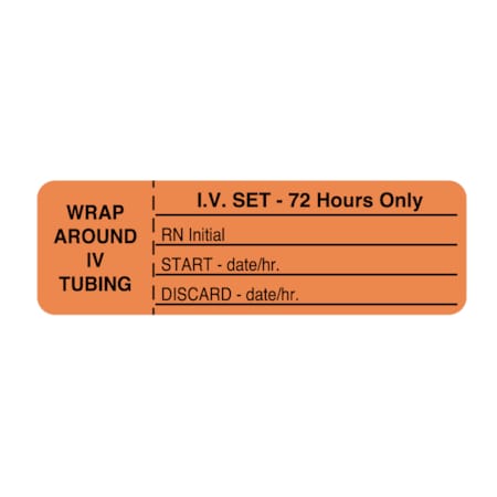 Nevs CMA Hourly IV Tubing - I.V. Set 72 Hours Only 15/16"x3" Flr Orng w/Blk NTUBE-4366